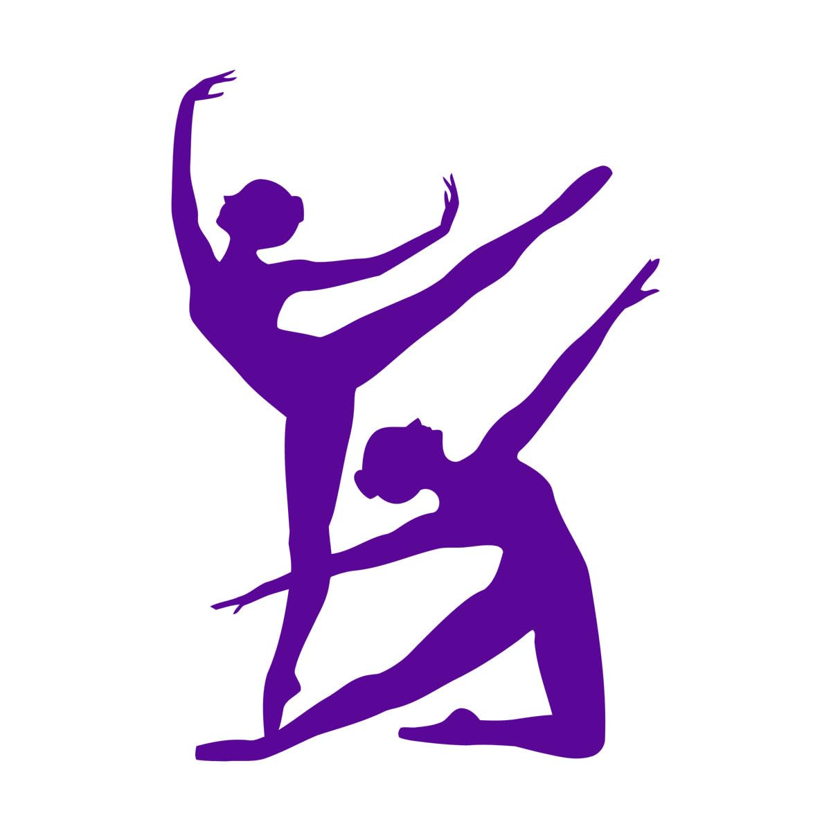 Dance Women Vinyl Wall Decal Silhouette Dancers Wall Sticker Dance Classroom Home Room Decor Stickers Removable Mural Large - 48x67cm