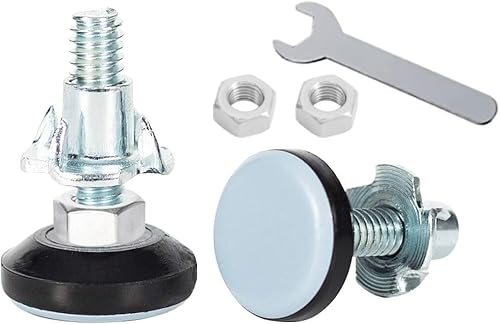 Miniatura 5 de Paquete de 8 niveladores ajustables de 516 pulgadas, niveladores de patas resistentes con llave para armarios, sofá, mesa, silla, patas de muebles