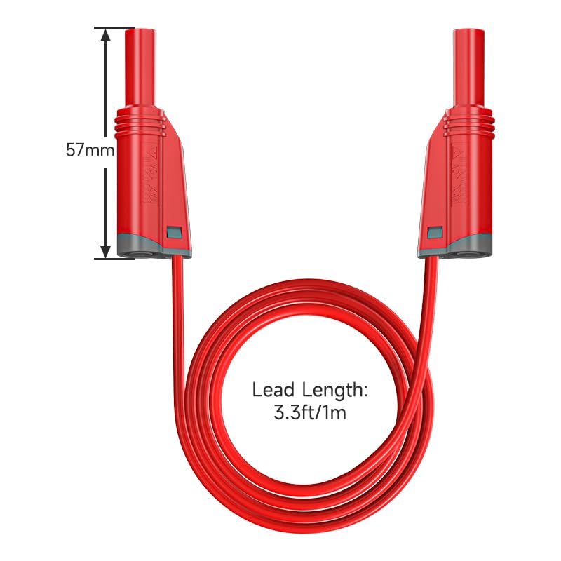 Image of Goupchn 10PCS Banana Plug Silicone Test Leads 4mm Fully Insulated Safety Shrouded Stackable Banana Plug Soft Wire Extension Cable for Multimeter