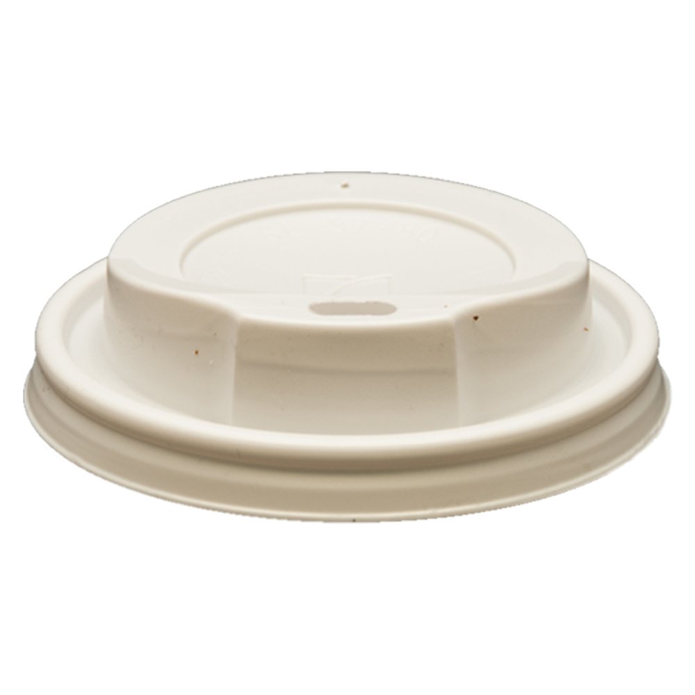 THE PAPER CUP COMPANY 80mm White Disposable Plastic Hot Drink Coffee Machine Tea Catering Cups Sip Lids - 1000 Pack