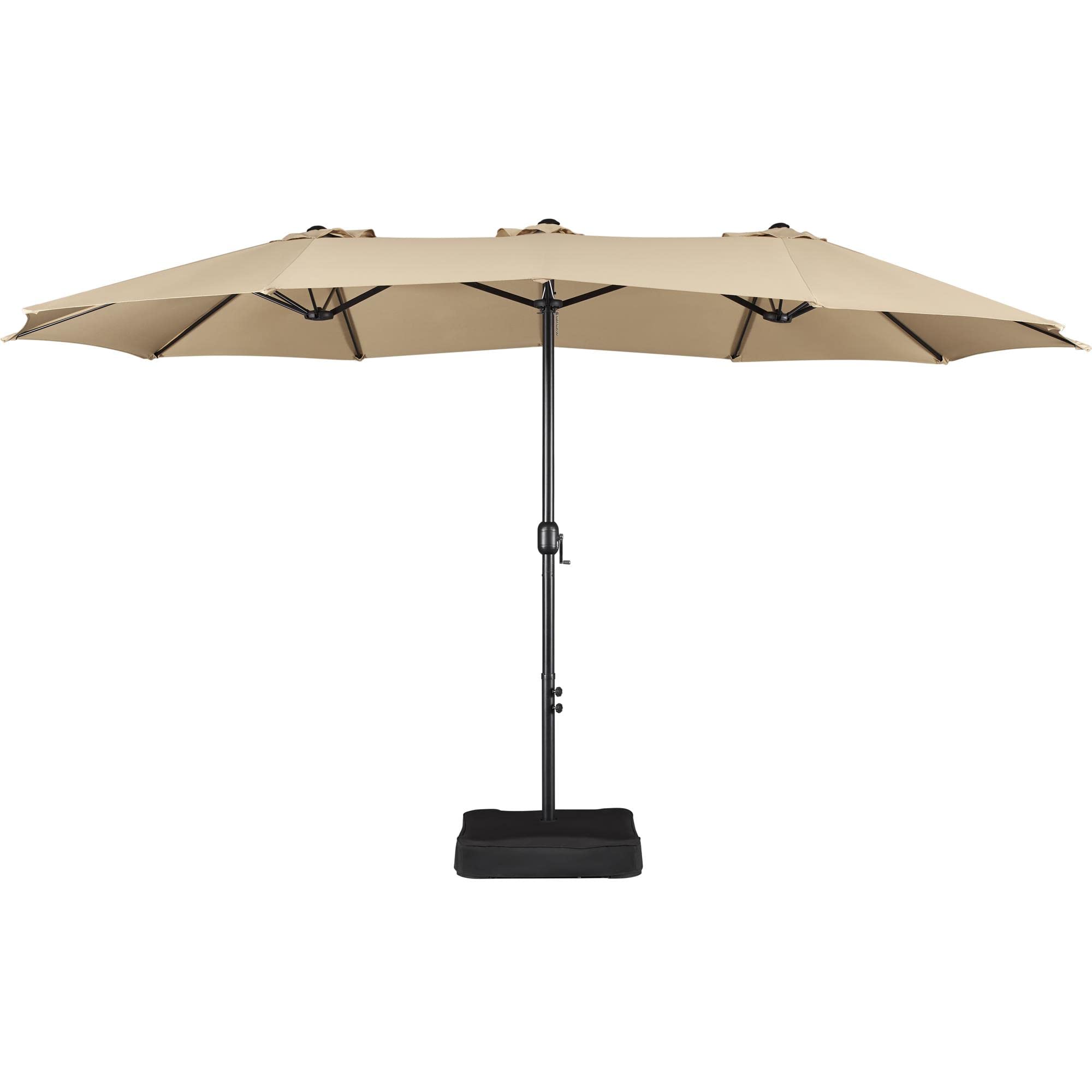 Yaheetech Parasol przeciwsłoneczny ze stojakiem, wspaniały parasol tarasowy z podstawą do ochrony przed słońcem, na balkon/taras/do ogrodu, prostokątny, z ochroną UV 50+