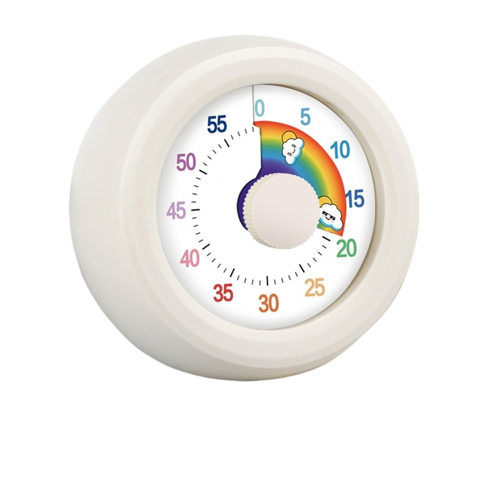 Temporizador Visual Redondo de 60 Minutos | Cronómetro de cuenta atrás de cocina(005 White)