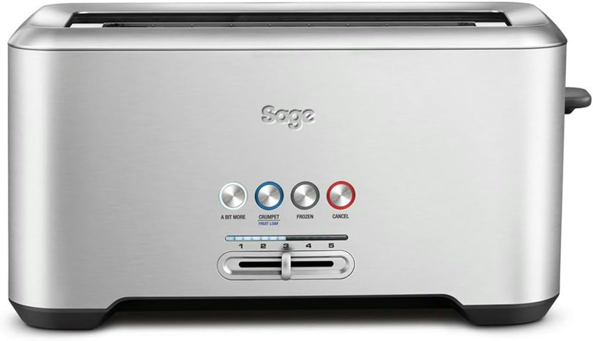 The 'A Bit More' 4-Slice Toaster – Variable Browning Control, Extra-Wide Slots, 1800W, LED Progress Indicator – Brushed Stainless Steel- UAE Version, 2 Year Manufacturer Warranty