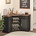 GDLF Corner Bar Cabinet with Fridge Space, Corner Coffee Bar Station with Storage, L Shaped Liquor Wine Cabinet for Home