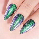 RARJSM Chameleon Gel Nail Polish Green to Purple Multichrome Gradient Color Changing Orange Shimmer Glitter Gel Polish Curing Requires Sparkle Chrome Soak Off Nail GelVarnish 15ml Home Salon Manicure - Image 2