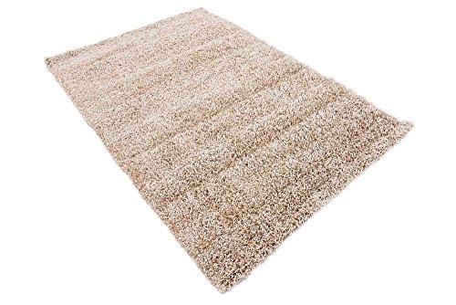 Unique Loom Solid Shag Collection Area Rug (4' 1" X 6' 1" Rectangle, Taupe) #TOP1