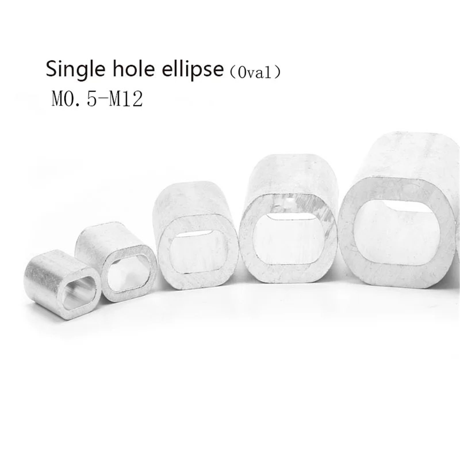 Manchon à boucle à sertir en aluminium, Manchons à sertir en aluminium M0.5-M12, trou circulaire simple et Double, paquet de 5 500 pièces for câbles métalliques(M3 200pcs Two hole)