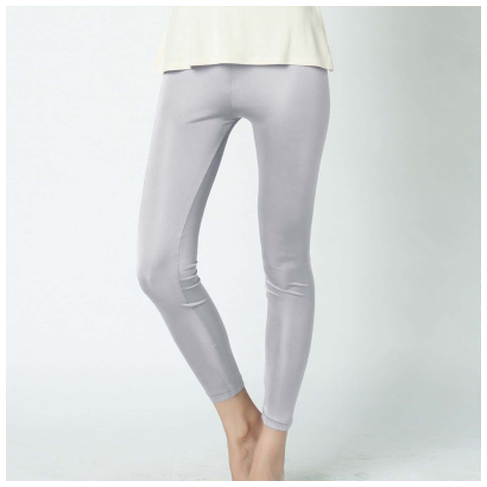 DUnLap Polainas Impermeables Mujeres largas Leggings Solid Slim Longitud Completa Básico Básico Plus Tamaño Antioctural Inmobiliario Pantalones Polainas Trail Running (Color : Silver, Size : XXL)