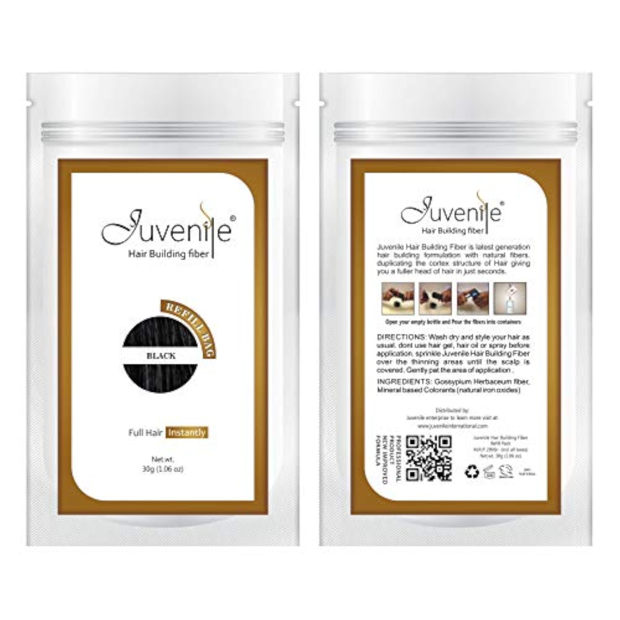 Hair Fiber Black Refill Pack 30 gm