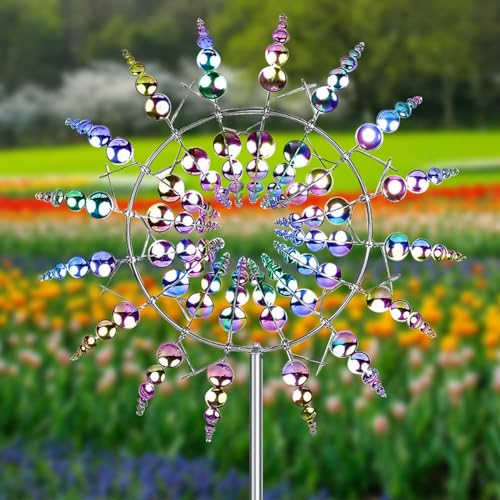 Molino de Viento de Metal, Wind Spinners para Jardín, Spinner de Viento 3D, Giradores de Viento de Jardín, Escultura de Viento Spinner para Patio, Jardín, Decoración al Aire Libre