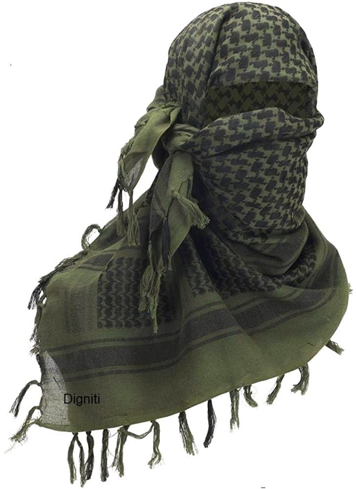 Digniti Unisex Premium Self Design Grade Cotton Army Military Soldier Scarf (Green)