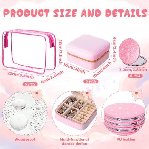 Suncalla 48 Pcs Spa Party Favors Sleepover Slumber Party Velvet Jewelry Box Headband Scrunchies Hair Clip Travel Jewelry Box Organizer Mirror for Women Bridesmaid Bachelor by Suncalla - Image 3