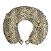 ABAKUHAUS Leopardato Cuscino da Viaggio, Leo selvatico grande gatto faccia, Accessorio in Schiuma di Memoria per Viaggio, 30 cm x 30 cm, Scuro Tan Multicolor