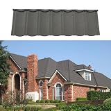 Metal Asphalt Roofing Shingles, 52.7'x16.5' Steel Architectural Shingles, Heavy Duty Ceiling Insulated Panels, Corrugated Roofing Panels Roof Tiles for Home/Villa/Garden Roofs(Gray,20pcs)