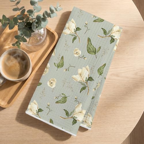 Image of 4Pcs Spring Pastel Floral Pattern Kitchen Towels, Cottage Core Decorative Absorbent Microfiber Dish Cloth Tea Towel, Hand Towels for Farmhouse Home Bathroom, Housewarming Gifts for Women