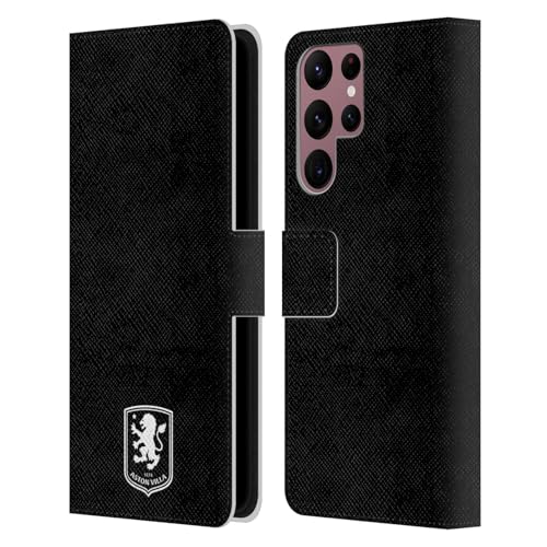 Coque cuir Aston Villa Samsung S22 Ultra étui blason 2024 chic noir