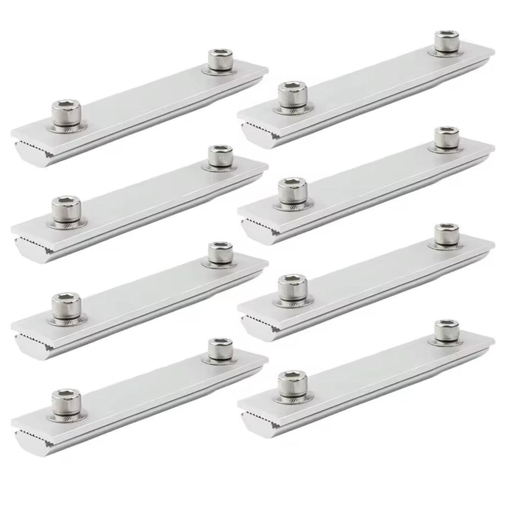 IJSDNVJNDX Solar Panel Mounts 8Pcs 14cm PV Bracket Rails Connectors Photovoltaic Support Sliver Mounts for Solar Power Supplies