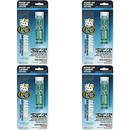 PC Products PC-Marine Epoxy Putty, 2oz Stick, White (25567) Pack of 4