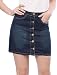 Allegra K Women's Slant Pockets Button Down Washed Denim Skirt M Blue