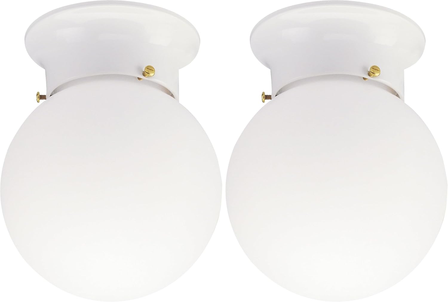 Westinghouse 6660700 Interior Ceiling Fixture 60 Watts, White Finish with Glass Globe