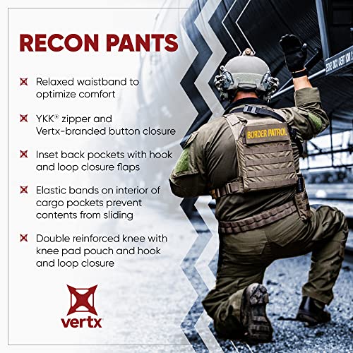 Vertx Recon Mens Combat Pants Cargo With Pockets, Overt Tactical Gear Uniform Clothing For Men, Drab Green, 32 34 #TOP3
