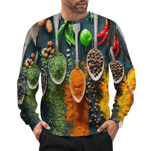 Spices Print Loose Fitting Pullover Sweater Soft, Warm, and Comfortable