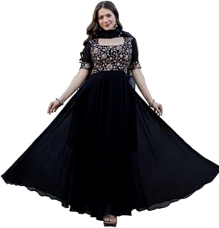 LOVE OF FASHION Women's Silk Embroidered Anarkali Set Pant & Dupatta | Kurta with Embroidery for Women Festive & Casual Wo... Price In India