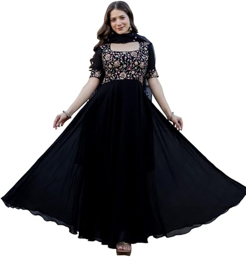 LOVE OF FASHION Women's Silk Embroidered Anarkali Set Pant &amp; Dupatta | Kurta with Embroidery for Women Festive &amp; Casual Wo...