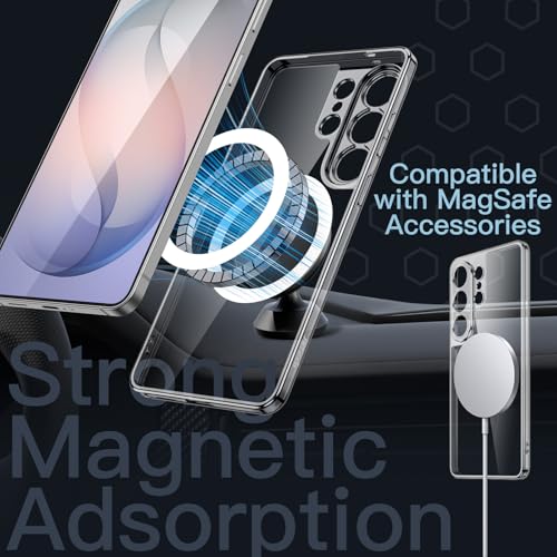 Image of JETech Magnetic Slim Cover Case for Samsung Galaxy S26 Ultra, Compatible with MagSafe, Camera Lens Full Protection, Ultra-Thin Lightweight Clear Minimalist Protective Phone Cover (Clear)