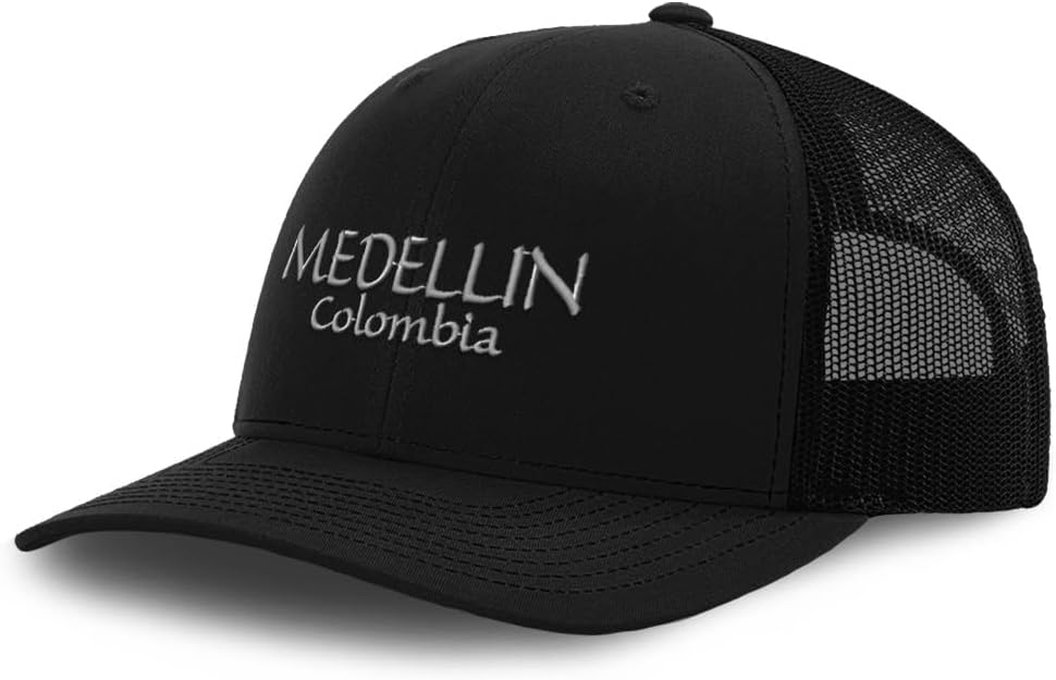 Custom Mesh Cap Hat Embroidered Medellin Colombia Colombian Flag Trucker Hats for Men & Women Cotton