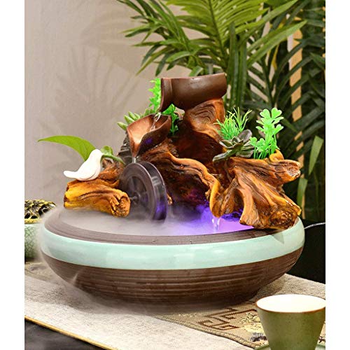 Innenbrunnen 3-Stufiger Kaskadierender Harzbrunnen Malerische Baumwurzeln Fallen Tischwasserbrunnen Entspannung Wasserfall Automatische Pumpe Und Zerstäubungsbefeuchter Innen Dekorative Innenentspann - Image 7