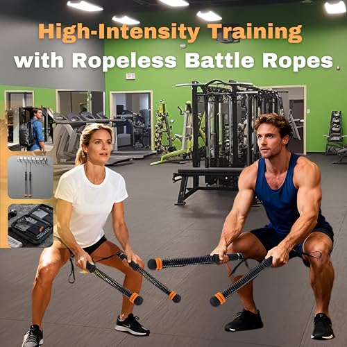 Cordes de combat sans fil lestées : le cardio intense sans espace - 2