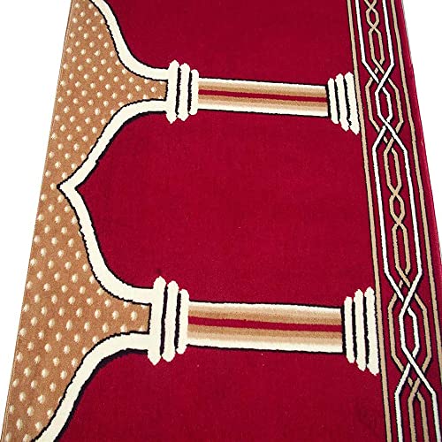 Image of Sifa Carpet Hand Washable Zanamaz Prayer Carpet for Masjid(Mosque) - 4x25 Feet Maroon Color