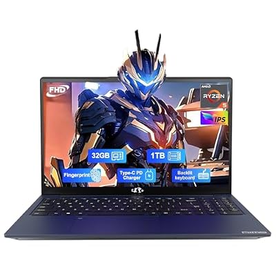 nimo 15.6'' IPS FHD Laptop, 32GB RAM 1TB SSD AMD Ryzen 5(Beat i5-1135G7, 4 Cores Up to 3.7GHz) Student Computer with 2 Years Warranty, 65W Type-C, 180°Viewing, Fingerprint, Backlit Keyboard