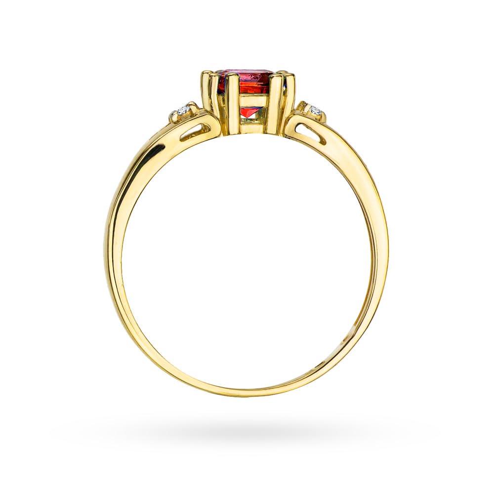 MARKO Courting Goldring Damen 375 Echtgold – Ring mit Stein in Blau, Rot oder Türkis – Verlobungsring Damen Schmuck – Liebesring mit Edelsteinen – Geschenk für Frauen - Fidget
