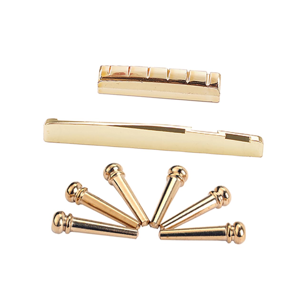 Holibanna Guitar Nut Acoustic Copper Peg Set Guitar Bridge Saddle Bridge Pin Easy Install Kit