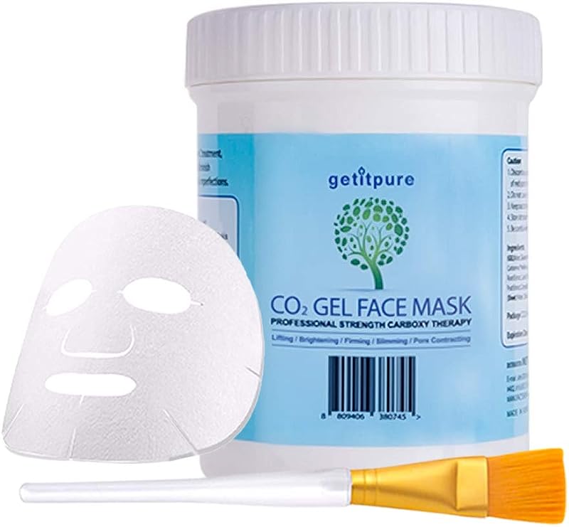 Máscara de gel Carboxy CO₂ para rosto e pescoço Getitpure, 20 aplicações de 25 mL