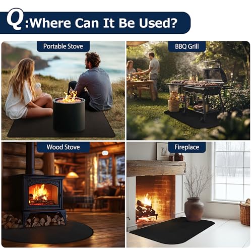 Thaktive Grill Floor Mat 76 x 40 Inch, Heat-Resistant Waterproof Under Grill Protector for Deck, Patio, Grass, BBQ, Smoker, Fire Pit, Black by Thaktive - Used condition - Image 5