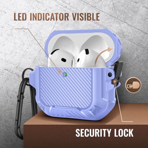 Image of MOBOSI for AirPods 4 Case with Secure Lock & Carabiner, Light Blue