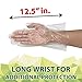 KLEEN CHEF Disposable Food Handling Long Cuff Poly Gloves | One Size Fits Most, 525 per box (4 boxes) - 2100 pieces…