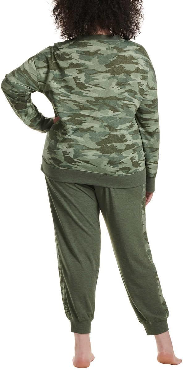 Splendid Ladies' Jogger and Crew Neck Set (Olive Heather Camo, 3X) - Image 5