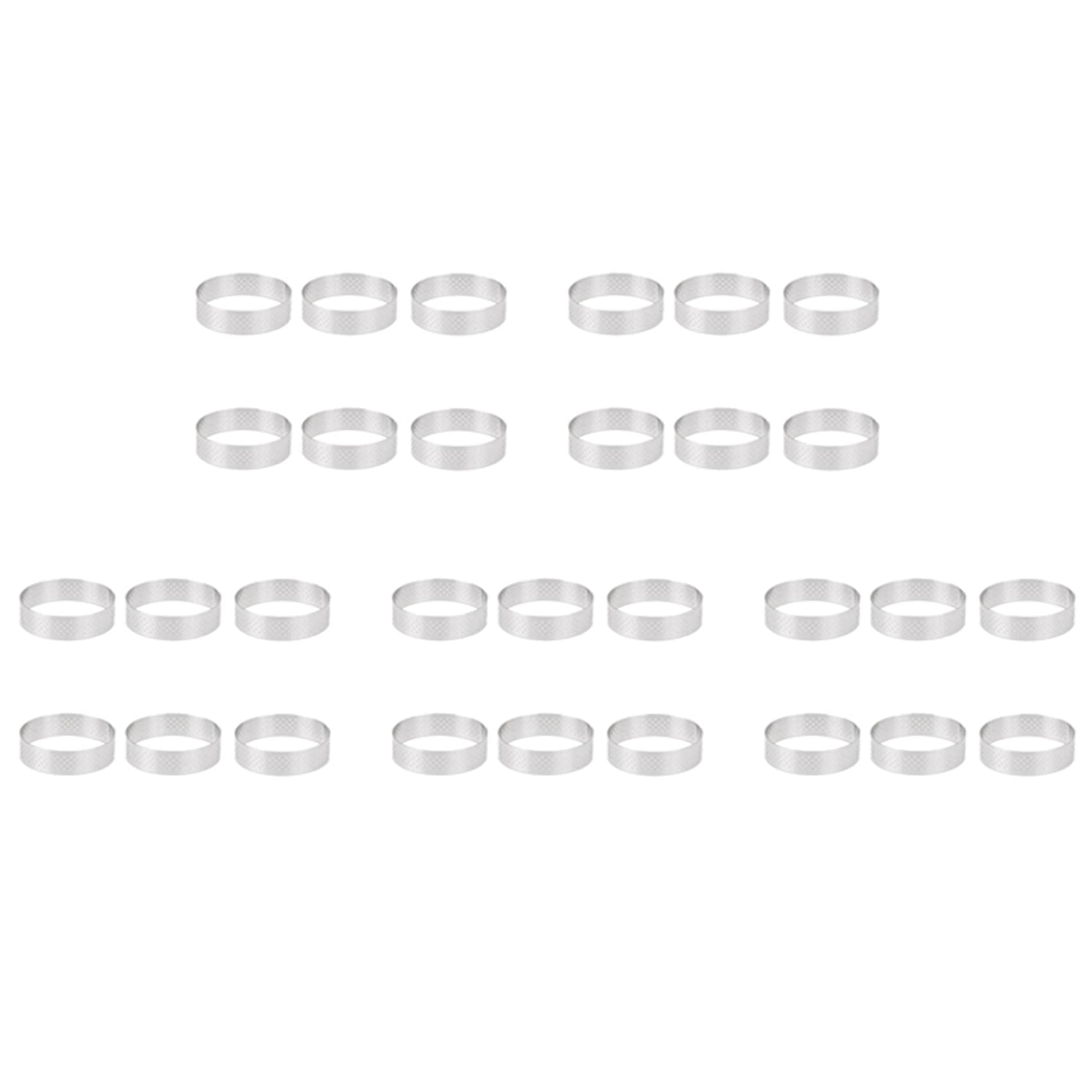 Hndhbfgrt 30Pcs 6cm Tart Ring Stainless Steel Tartlet Mold Circle Cutter Pie Ring Heat- Perforated Cake Mousse Molds