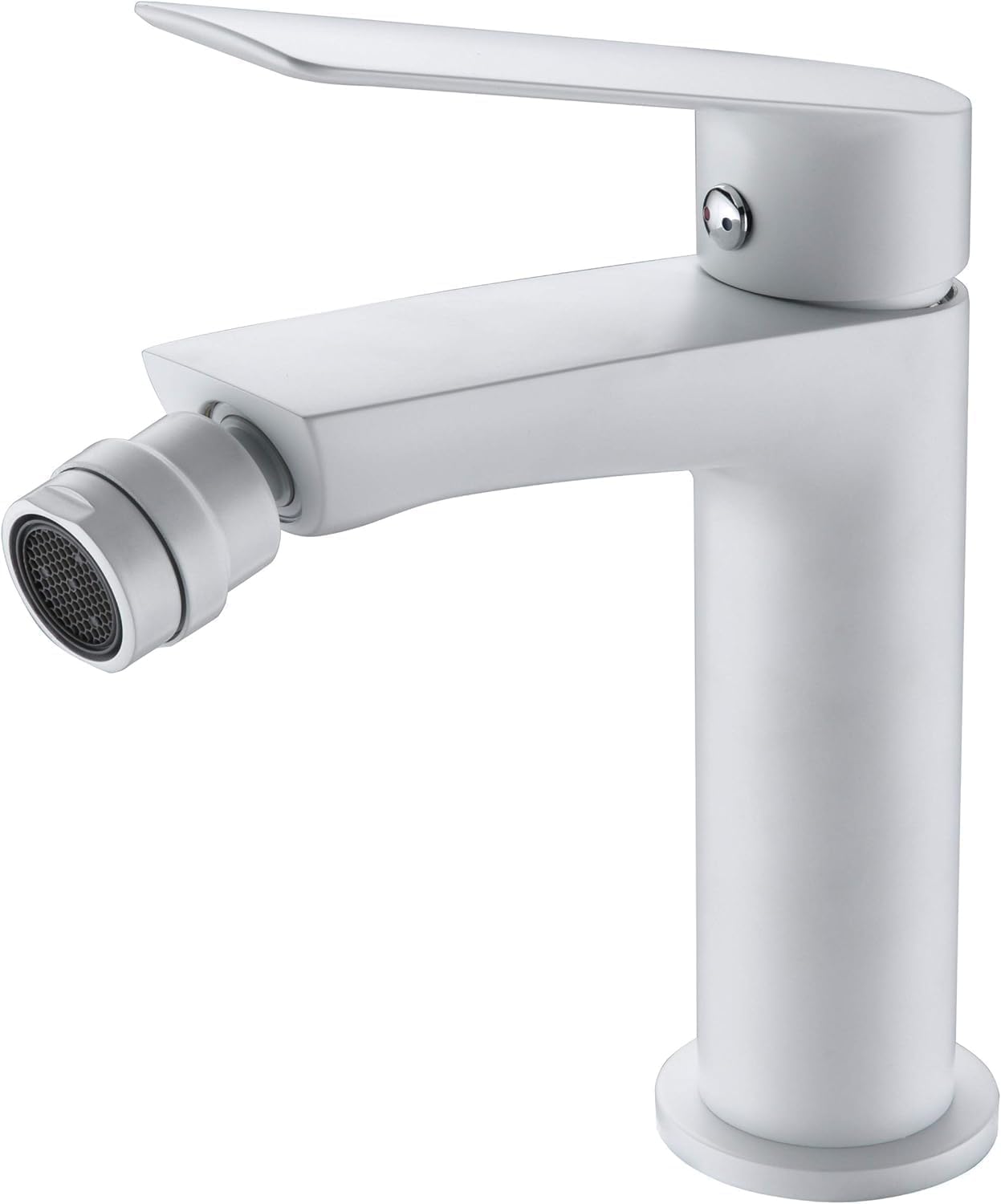 IMEX kran bidetowy, bateria bidetowa, bateria bidetowa, bateria bidetowa z mieszaczem ciepłej i zimnej wody, bateria Bidet, łatwa instalacja, seria Luxor, matowa biel