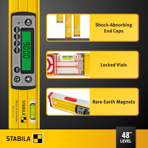Image of STABILA TECH LEVEL 196 Digital Spirit Level, 48 Inch, Cat. Number 39540