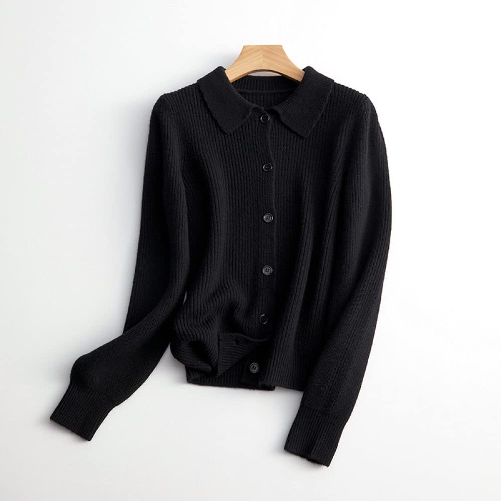 Kardigany Damskie Kardigany Z Wełny Dzianinowe Płaszcz Sweter W Stylu Retro Czarny Kardigan Z Długim Rękawem Zapinany Z Przodu Na Guziki Kardigan Zimowa Miękka Dzianinowa Kurtka Wierzchnia Do Noszeni