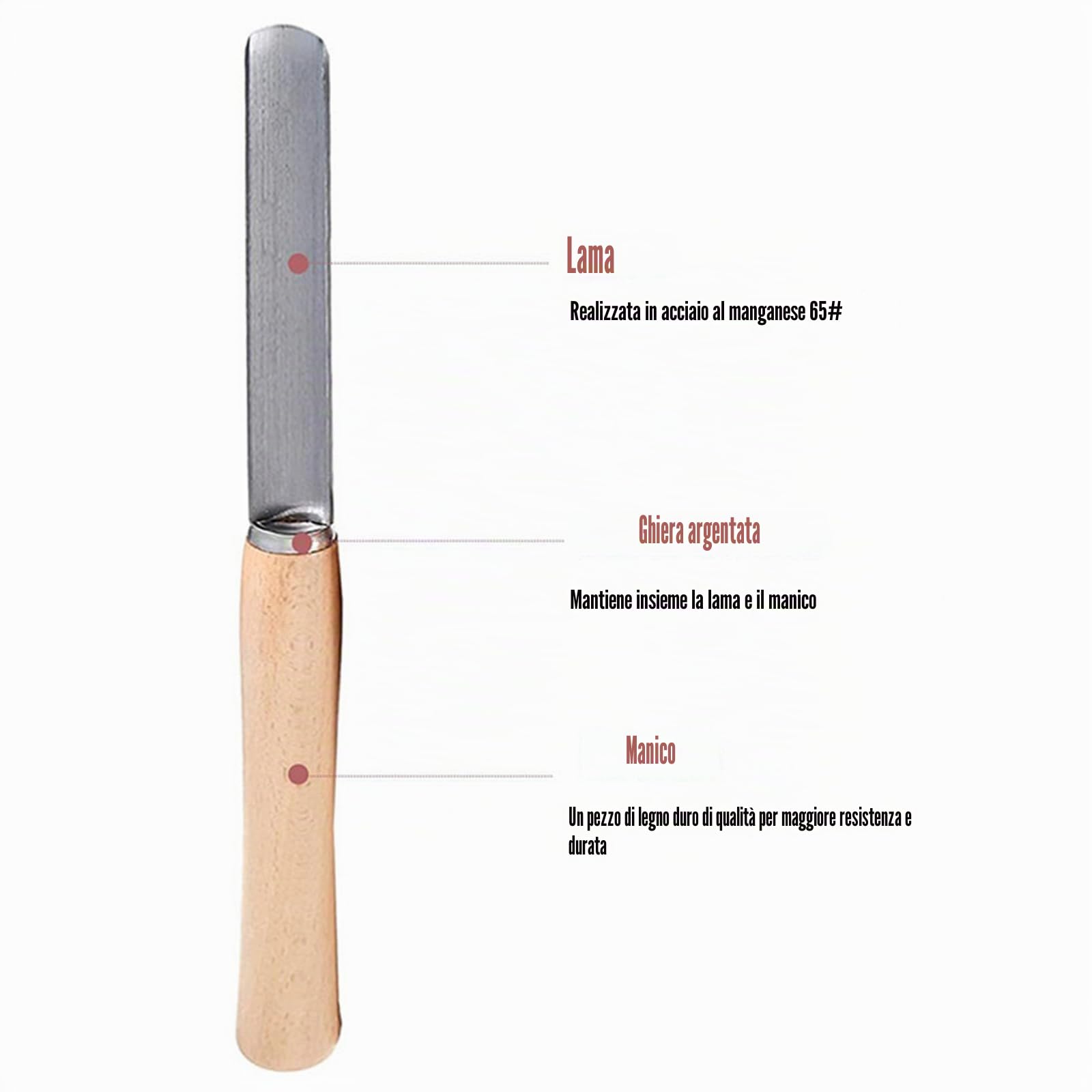 Set Di Scalpelli per Tornio per Legno da 8 Pezzi, Accessori per Tornitura Del Legno Utensili per Tornitura Del Legno, Manici in Legno Duro, Sgorbia in Acciaio Al Manganese