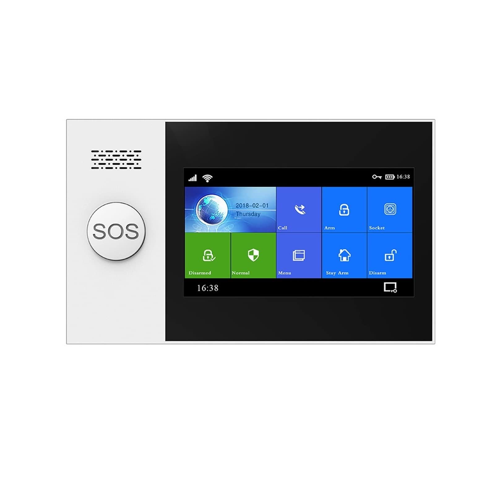 Alarmas de seguridad para el hogar inalámbrico GSM de alarma de seguridad antirrobo for el hogar SMS Tuya Life APP Control con pantalla táctil de 4,3 pulgadas Kits de alarma Sensores de puertas/ventan