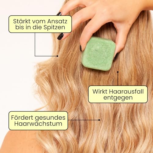 Enooso - Bio-Shampoo Gegen Haarausfall, Stärkt Mit Rosmarinöl, Verdünnt Mit Reinigendem Rizinusöl, Für Fettiges Haar, 100% Natürliches und Veganes Festes Shampoo - 130g
