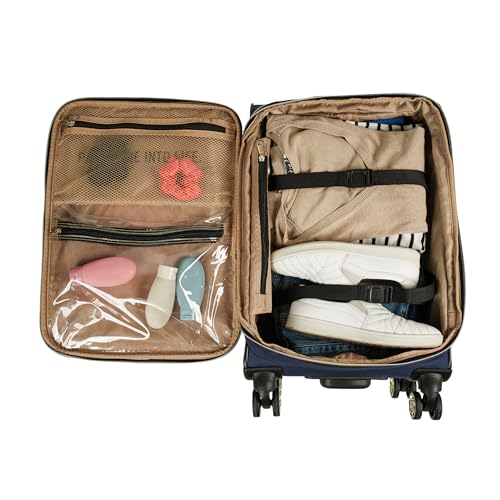 Image of Kenneth Cole REACTION Chelsea Chevron Quilted Luggage, Navy, 3-Piece Set (20 inch /24 inch /28 inch)