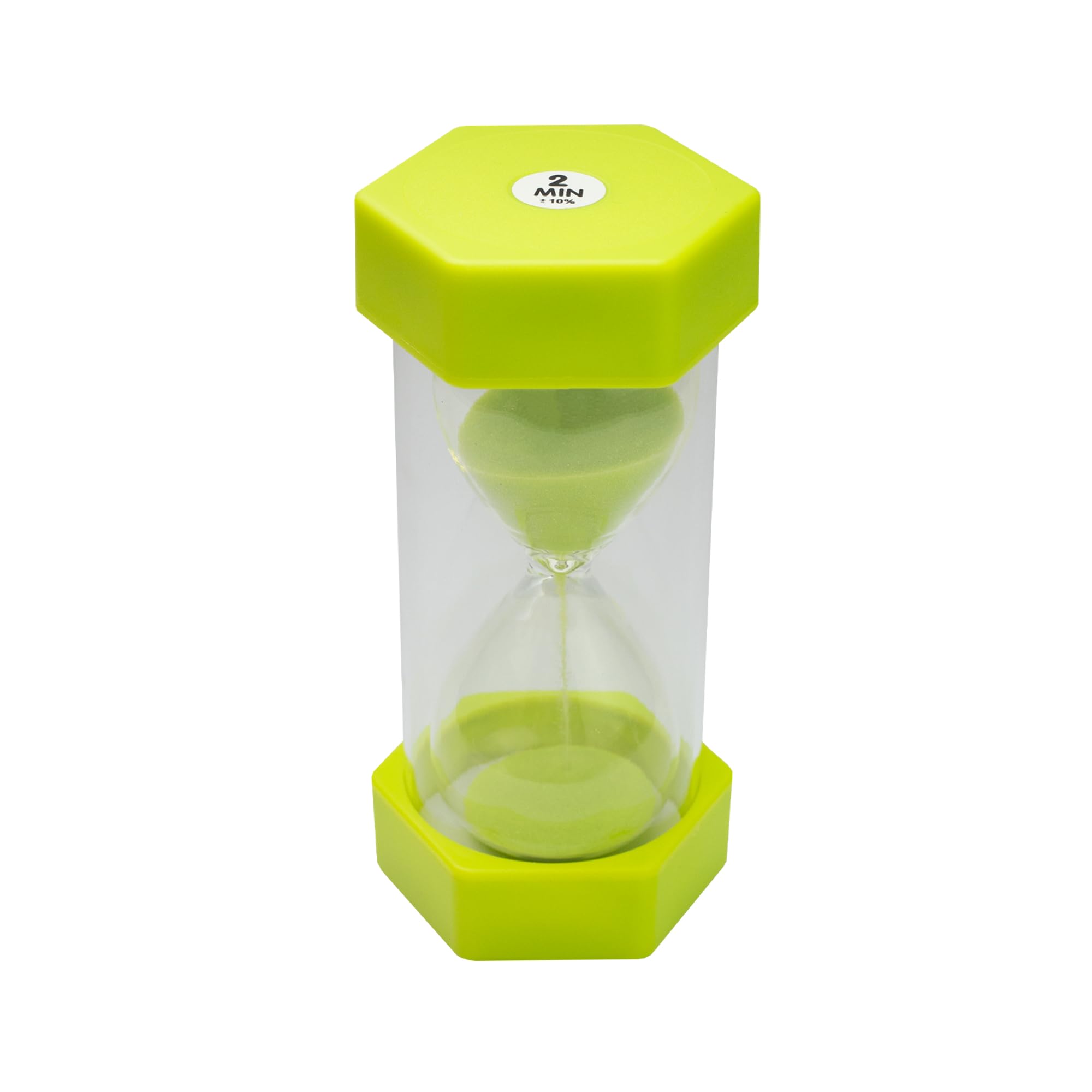 Clessidra per bambini, 2 minuti, verde, 12,7 cm, rivestimento acrilico per aula, casa e cameretta dei bambini, misura media, confezione singola